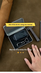 Bao da ép phom Handmade chìa khóa xe ô tô Vinfast E34 VF9 da bò thât giá tận xưởng (có bán sỉ)
