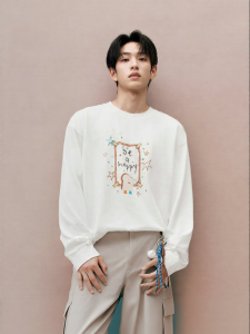Semir | Couple Cartoon Print Long Sleeve Cotton Trendy T-shirt