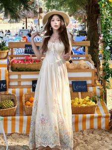 CHANGTONG | Vacation Style Slim Fit Floral Strap Dress