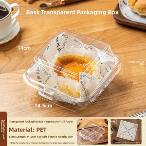 MEIDI | Square Clear Packaging Box for Slicing Cake Mousses Sandwiches Picnics
