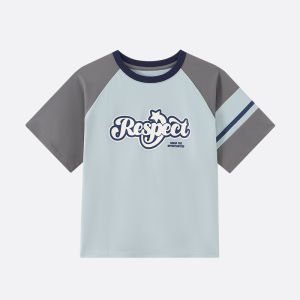 iplant | Color Blocking Striped Letter Raglan T-Shirt Kids