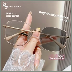 JIFANPAUL | Myopia-Resistant Color-Changing Lightweight Large Frame Womens Sunglasses