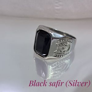 Cincin pria titanium steel anti karat tidak luntur batu natural (21)