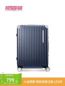 American Tourister Mens Aluminum Frame Luggage PC Carry-On Suitcase 28 Inch Wheel Password Box Business Large Capacity Travel Suitcase NH7