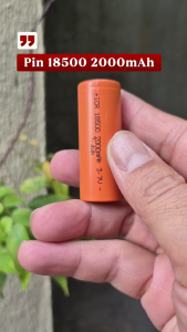 Pin sạc 18500 2000mAh đầu bằng 3.7V màu cam - Dùng cho thiết bị điện tử