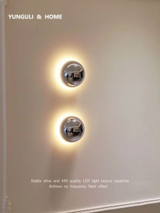 Bauhaus โลหะ งานเต้นรำ โคมไฟติดผนังแสงบรรยากาศห้องนอนห้องนั่งเล่นทางเข้าห้องโถงทางเดินสไตล์อุตสาหกรรมรอบ งานเต้นรำ โคมไฟ