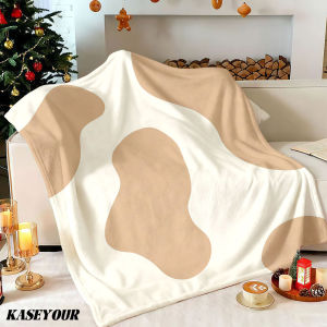 Beast Kingdom | Soft Brown Cow Pattern Winter Summer Flannel Blanket Throw Fleece Soft Fuzzy Plush Cozy Fleece Blankets for Sofa Ideal Gifts
