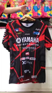 เสื้อยืด YAMAHA เสื้อกีฬา ผ้าไมโครมันพรีเมี่ยมเกรดA สีดำคาดน้ำเงิน ป้าย LP ผลิตโรงงานไทย