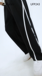 UNIFIT Barrel Wide Leg Straight Cut Pants with Contrast Stitching UFP243