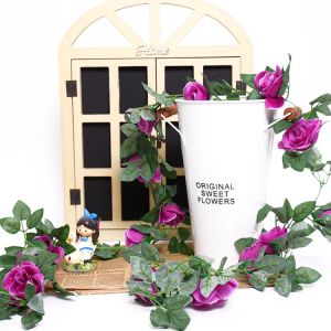 ดอกไม้ประดิษฐ์ดอกกุหลาบดอกกุหลาบหวายแถบยาวหวายแครนเบอร์รี่ดอกไม้ผ้าไหมดอกไม้ปลอมดอกไม้ตกแต่งท่อฮีตเตอร์บนหลังคาระดับไฮเอนด์