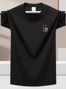 Áo Thun Tay Ngắn Ice Silk Sorona Cotton Nam Mùa Hè 2025 Dáng Rộng Thoải Mái Co Giãn in Họa Tiết Thời Trang Thường Ngày