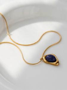 KUZH | Dây Chuyền Cổ Điển Sang Trọng Từ Lapis Lazuli Thiên Nhiên Bền Màu