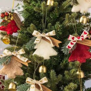 Plush Christmas Tree Decorate Bells Christmas Decorations Bells Xmas Hanging Christmas Bell Pendant New Year Gift Home Ornaments