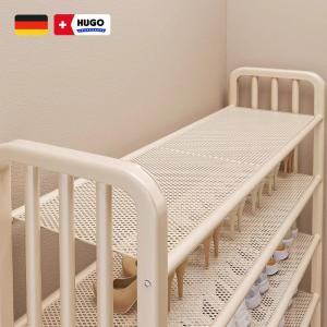 Nordic Style Indoor Multi-layer Wide Hugo Shoe Rack Creamy Style Home Entrance Door New Model 2025 Indoor Metal Shoe Cabinet