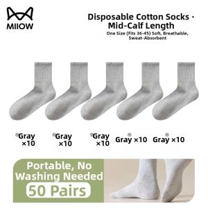 MiiOW | Disposable Travel Portable Breathable Moisture Wicking Mid-Calf Socks