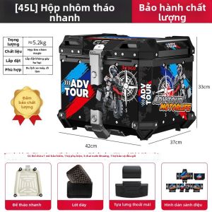 YESMAX | Hộp Đựng Đồ Đầu Xe Máy & Xe Điện Hợp Kim Nhôm Dung Tích Lớn
