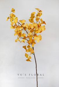 Realistic Yellow Ginkgo Leaf Artificial Plant Decorative Prop for Wedding Photography Autumn Series Home Garden Decoration