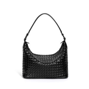 Authentic Leather Weave Satchel Large Capacity Underarm Bag Fashion Simple and Light Luxury Womens Bag Fashion All-Match Shoulder Messenger Bag