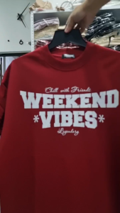 Áo Thun Boxy WEEKEND VIBES Form Rộng Cotton Basic Nam Nữ