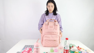 SG Gadget® Women Backpack Diaper Bag with Diaper Pad and Independent Bottle Thermal Insulation Pocket Mommy Bag