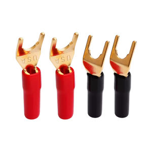 YYTCG | YYTCG 4pcs 4mm Banana plugs Y plug Pin plug Gold plated Speaker Connector Adapter No welding DIY Audio wire Connector