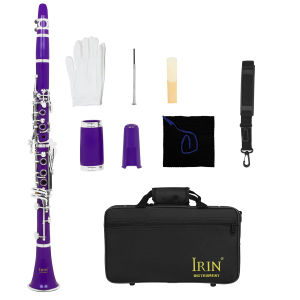 IRIN | IRIN 17 Keys Clarinet ABS Bb Clarinet Purple Clarinette Professional Woodwind Instrument with Case Reeds Gloves Accessories