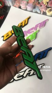 EMBLEM MOTOR  BEAT EKSTERIOR MOTOR DENGAN VARIASI TIMBUL 3D BAHAN  RESIN