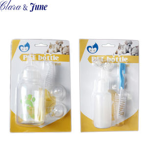 Clara.Pet Feeding Milk Bottle Kitten Puppy Young Rabbit Nursing Water Milk Bottle Set (2 size)