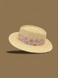 French Vintage Style Colorful Painted Straw Sun Hat