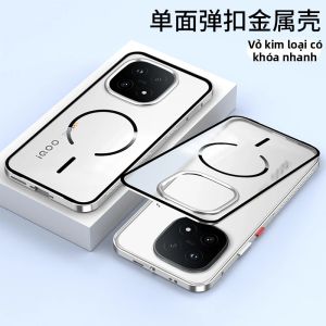 Ốp Khung Kim Loại Hợp Kim Nhôm Từ Tính Cho IQOO 15 Vivo Iqoo15 5G Mặt Sau Acrylic Trong Suốt Mờ - Chống Trầy Xước Chống Trượt