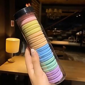 GU Ikat Rambut Wanita Set 20pcs Box Tali Ikat Rambut Polos Warna Warni Import Fashion Korea Wanita