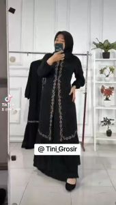 [BISA COD] ABAYA MODEL TERBARU 2024 2025 GAMIS ABAYA HITAM PEKAT JET BLACK