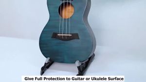 AROMA Foldable small ukulele guitar stand hold also support violin fiddle mandolin with Adjustable Length A-frame design 2 sizes available