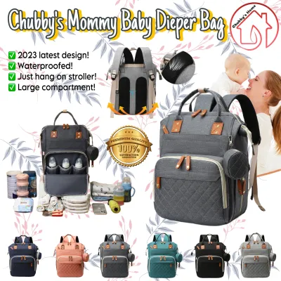 🤱🏼🎒👶🏻🍼(SG Ready Stock) Chubby’s Allin1 Mommy Diaper Backpack Organiser KeyPouch Insulated Compartments Hang on Strollers