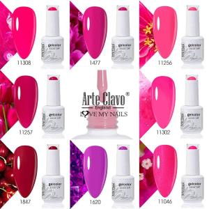 Arte Clavo Rose Red Color Series 15ml Gel Nail Polish Hot Sale Long Lasting Soak Off Varnish Hybrid Nail Art Top Bsae Maincure