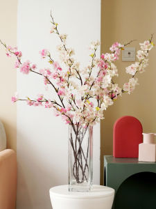 Artificial Cherry Blossom Flowers Plastic Decorative Centerpiece Tabletop Decoration Silk Flower Dry Flower Arrangement Home Decor