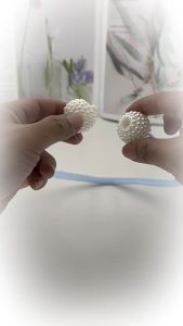 SK-C1231 Tali Pengikat Gorden Mutiara Model Klip Pengait Hordeng Curtain Ball / Tali Tirai Dekorasi