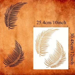 1 Pcs Large Tropical Leaf Wall Art Stencil for Furniture Canvas and Home Decor Crafts - Washable Reusable Durable PET Templa