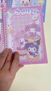 สมุดโน้ตแบบม้วนการ์ตูนสีขนาดเล็กพกพาสะดวก A5 สมุดเครื่องเขียนนักเรียน