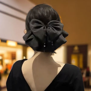 Fluffy Feeling Big Bow Headdress Barrettes Female Hair Volume New Arrival Fashion All-Match Back Head Grip Female Fancy