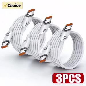 1/3Pcs 120W Nylon Cable Fast Charge Cable Dual Type C Design 10A Current Highspeed Data Transfer Cord For iPhone Samsung Xiaomi