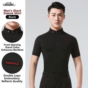 DANBAOLUO | Mens Short Sleeve Slim Fit Premium Ballroom Dance Shirt