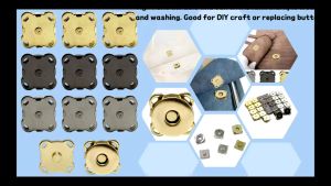 10 Pair Kancing Magnet 14mm Magnetic Buckle Kancing Baju Magnet Kancing Magnet Jahit Emas/Perak Kancing Magnet Tas Rajut