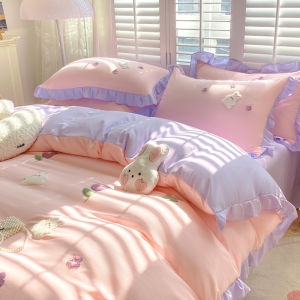 Korean Princess Style Washed Cotton Bedding Set