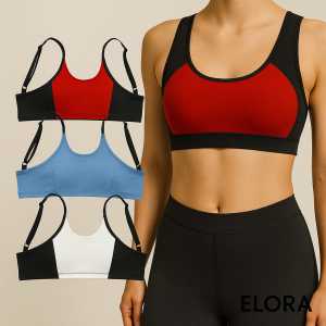 Paket 3 pcs Bra BH Wanita Sport Premium tanpa kawat dengan busa