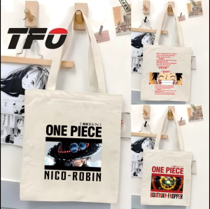 TFO Tote Bag One Piece the Straw Hat Pirates Monkey D. Luffy Versatile Ideal for College School