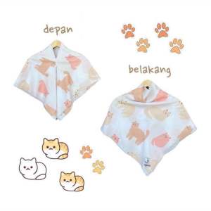 Voal Printing Instan Anak Motif Kucing / Hijab Instan Anak Motif Lucu