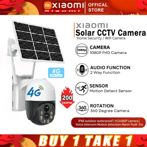 BUY 1 TAKE 1 Xiaomi Solar CCTV Camera 1080P HD 360 Panoramic With Solar Panel   Outdoor Waterproof WIFI Wireless Full Color Night Vision IP Security Camera Free 4G SIM Card