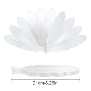 Quạt Gấp Cầm Tay Hình Lông Vũ In 3D Kiểu Dáng Thanh Lịch Làm Mát Tiện Dụng Cho Đám Cưới Và Tiệc Tùng Quạt Nhựa Trang Trí