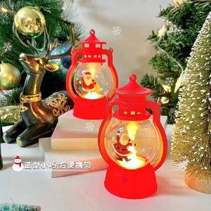 โคมไฟคริสต์มาส LED Stanta Claus Snowman Xmas Tree Decor Night Lights สำหรับ Home แบบพกพาตะเกียงน้ำมันปีใหม่เทศกาล Ornament